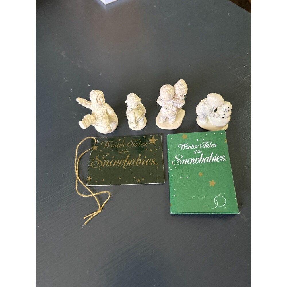 DEPARTMENT 56 MINIATURE METAL 4 SNOWBABIES FIGURINES